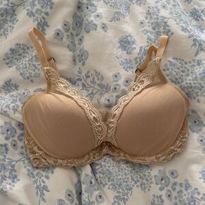 Feathers contour plunge Lace Trimmed nude Bra